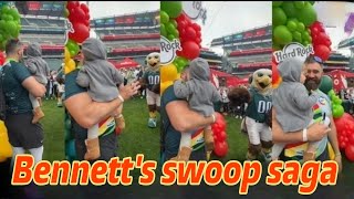 Jason Kelce's daughter reacting to meeting Swoop for the first time was just adorable!