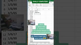 Birthday Month Trick in excel shortvideo excelsolutions exceltricks