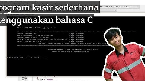 Program kasir sederhana menggunakan bahasa c| projects akhir |mata kuliah Algoritma dan pemrograman