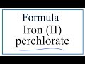 Perchlorate Ion and Iron Compounds