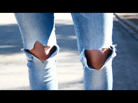 boohoo Harriet Ankle Grazer All Over Ripped Boyfriend Jeans Stile, Abbigliamento
