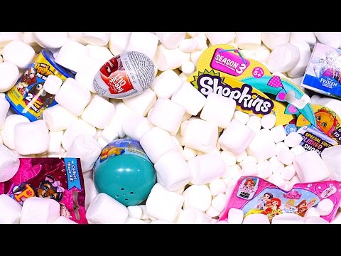 Marshmallow Madness Surprise Eggs Aquarium! Inside Out Ugglys Disney Princess Toy Eggs DCTC