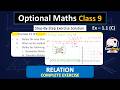 Relation || Optional Maths Class 9 Algebra || Exercise 1.1 (C) Complete Step-by-Step Solution