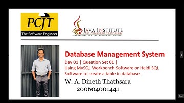 Database Management System I Day 01 | Task 01 | 1st Year | Java Institute