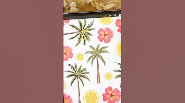 how to draw palm tree on procreate with the best digital watercolour brushes #procreate #digitalart