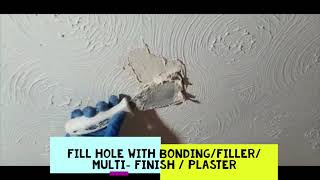 Patch Repair Ceiling |Hole In Textured Swirl Design