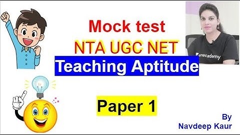 Mock test | NTA UGC NET | Teaching Aptitude MCQs  Paper 1