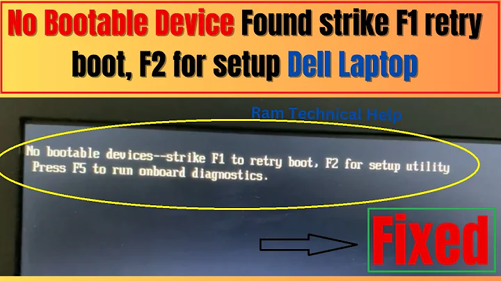 How to Fix no bootable device Found strike F1 retry boot, F2 for setup Dell Laptop