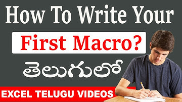 How to Write and Execute your First Excel Macro in Telugu