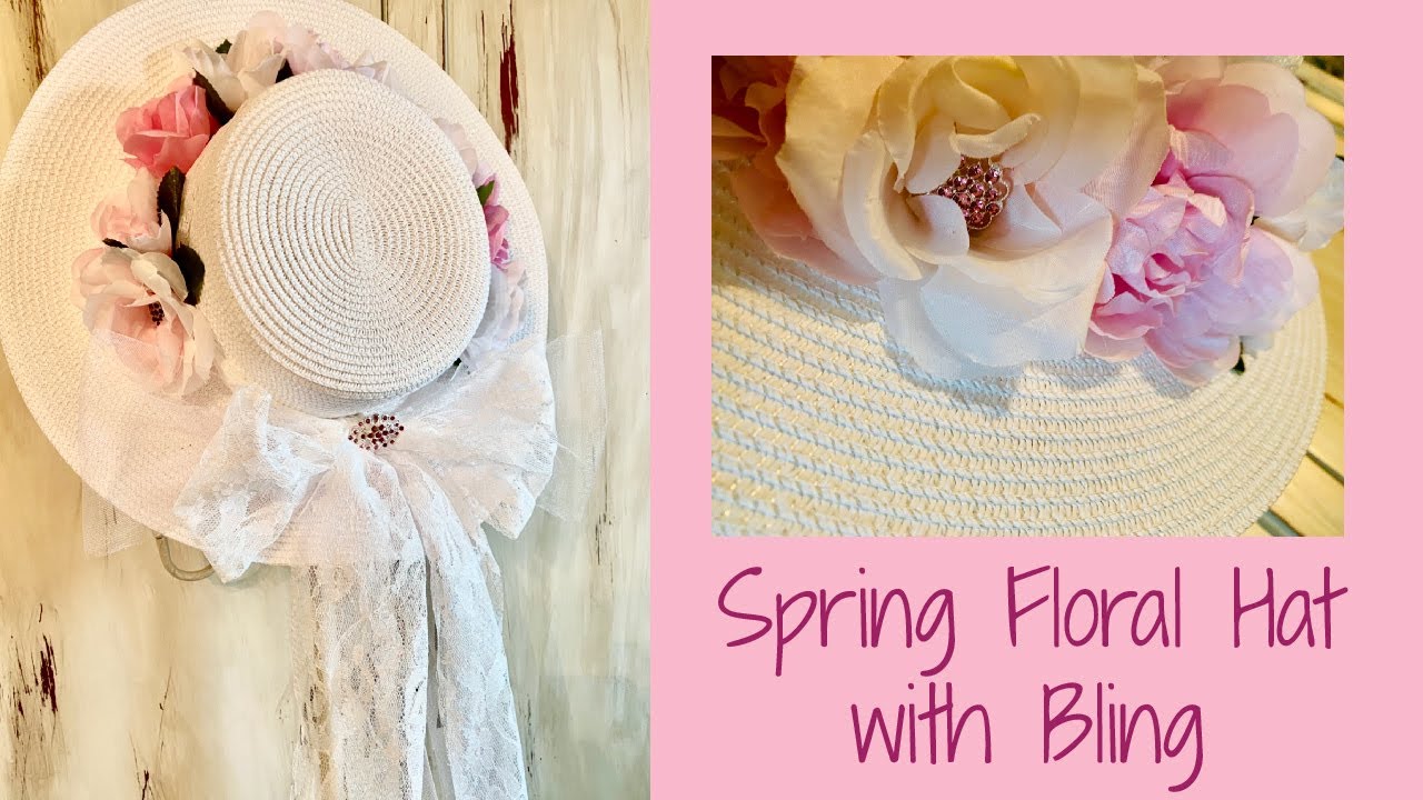 Floral hat with rhinestone centers | Be DERBY READY with this beautiful ...