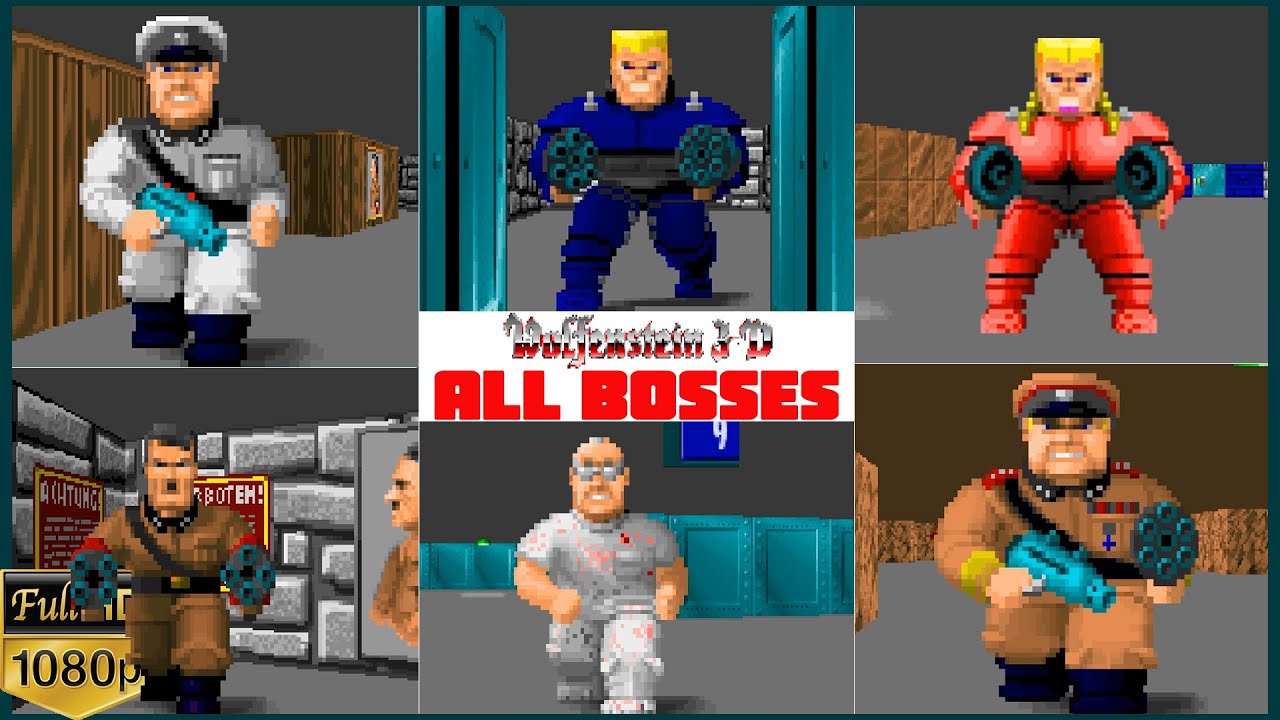 Wolfenstein 3D all bosses - DOS YouTube