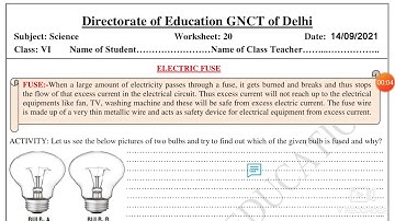 Science Worksheet 20 Class 6 (14/9/21)English Medium / Worksheet 20 Science Class 6/Worksheet Sci 20