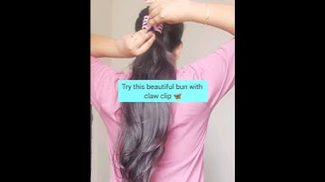 try this bun hairstyle with(claw clip) #hair #hairstyle #shorts #hairtutorial #bun #claw #viral #yt