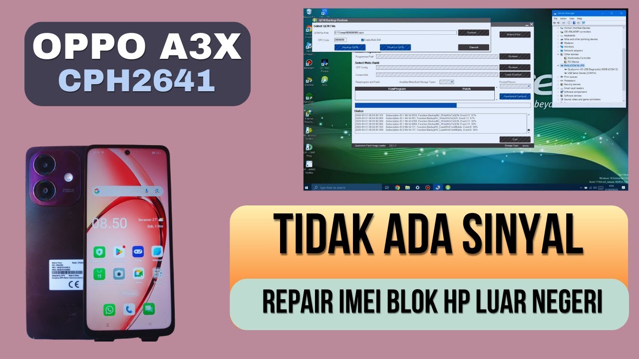 Oppo A3X CPH2641 Repair Imei Blok❕Tidak Ada Sinyal