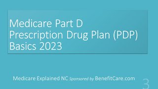 2023 Medicare Part D Prescription Drug Plan (PDP) Basics for 2023