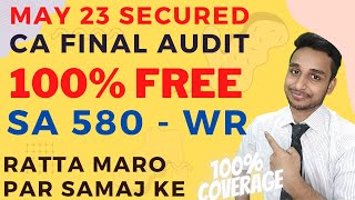 SA 580 - Written Representation | CA Final & CA Inter | May 2023 onwards | Yash Chandak (CA CFA CS)