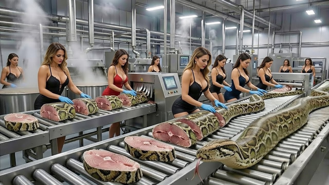 Inside A Factory: From Fresh Snakes Processed Into Premium Snake Meat (Full Process)