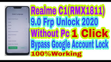 Realme C1(RMX1811)9.0 Frp Unlock Without Pc 2020||1 Click Bypass Google Account Lock 100% Working