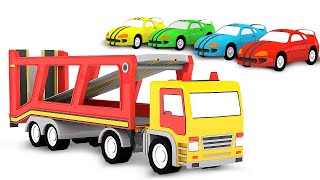 Os novos quatro carros coloridos! Desenho animado infantil. Desenhos animados em português