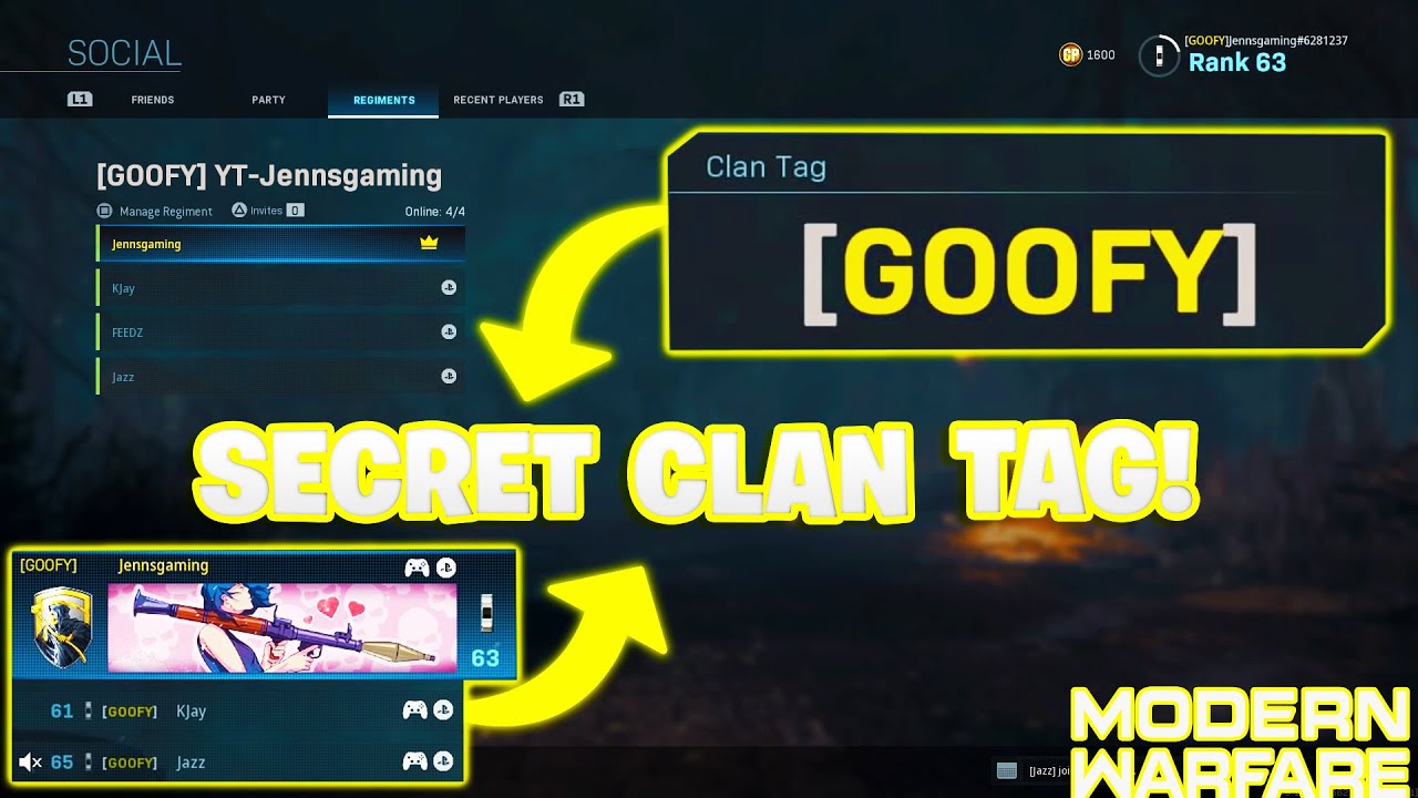 HOW TO GET THE SECRET YELLOW CLAN TAG AND FREE DOUBLE XP IN MODERN