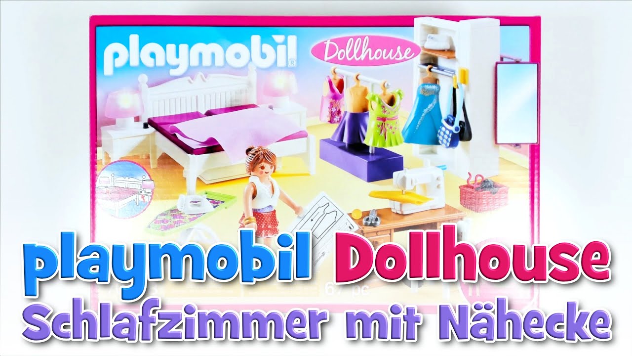 playmobil dollhouse schlafzimmer mit nähecke (70208) | unboxing