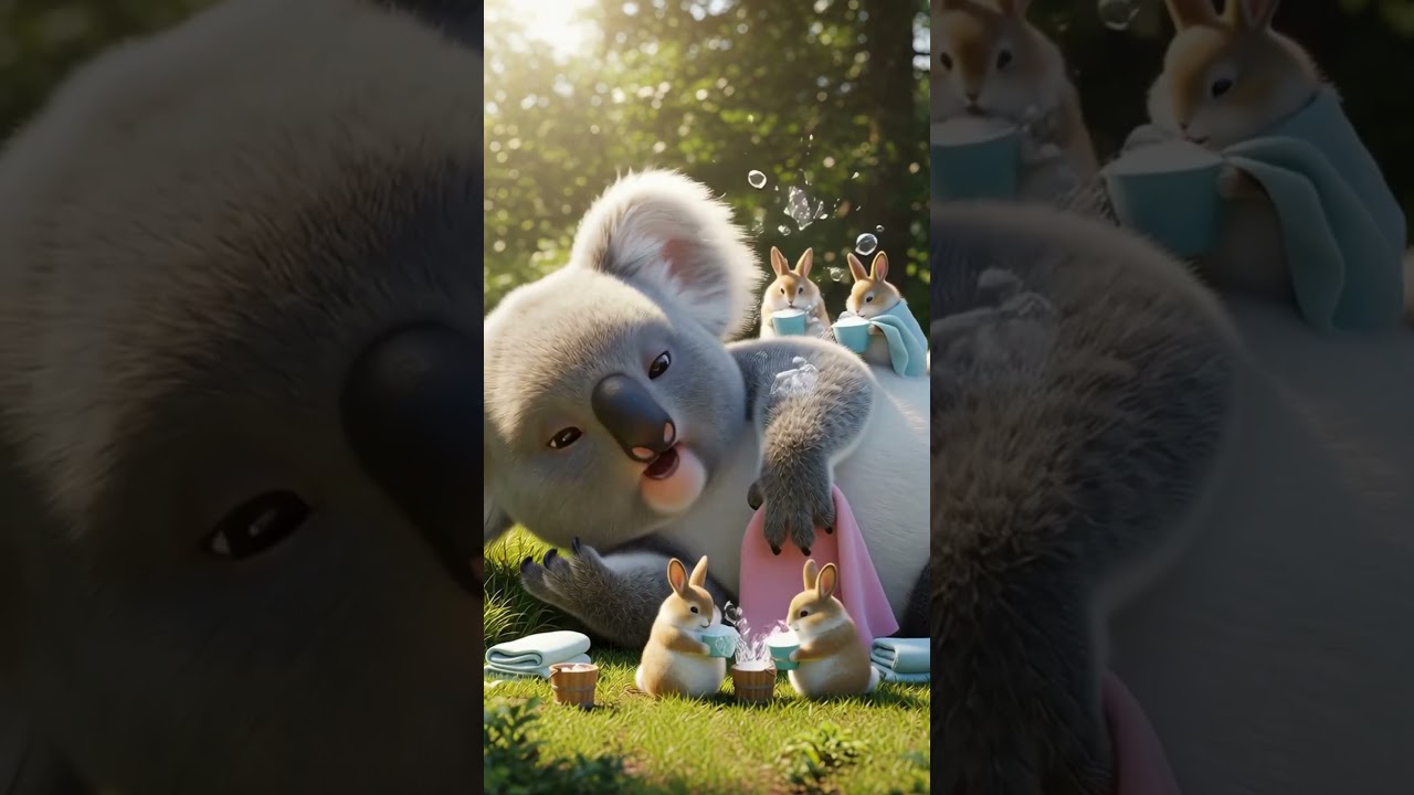 "Giant Baby Koala Gets the Cutest Bunny Spa Ever!"