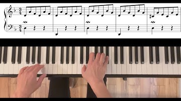 J.S Bach, Prelude No. 2 in D Minor BWV 926. Easy piano tutorial and practice aid with full score.