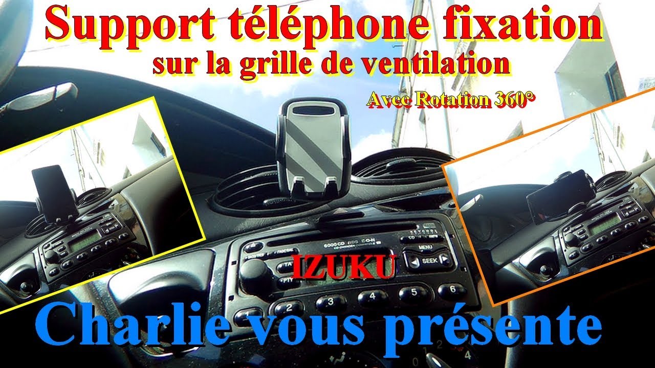 Support téléphone voiture grille de ventillation