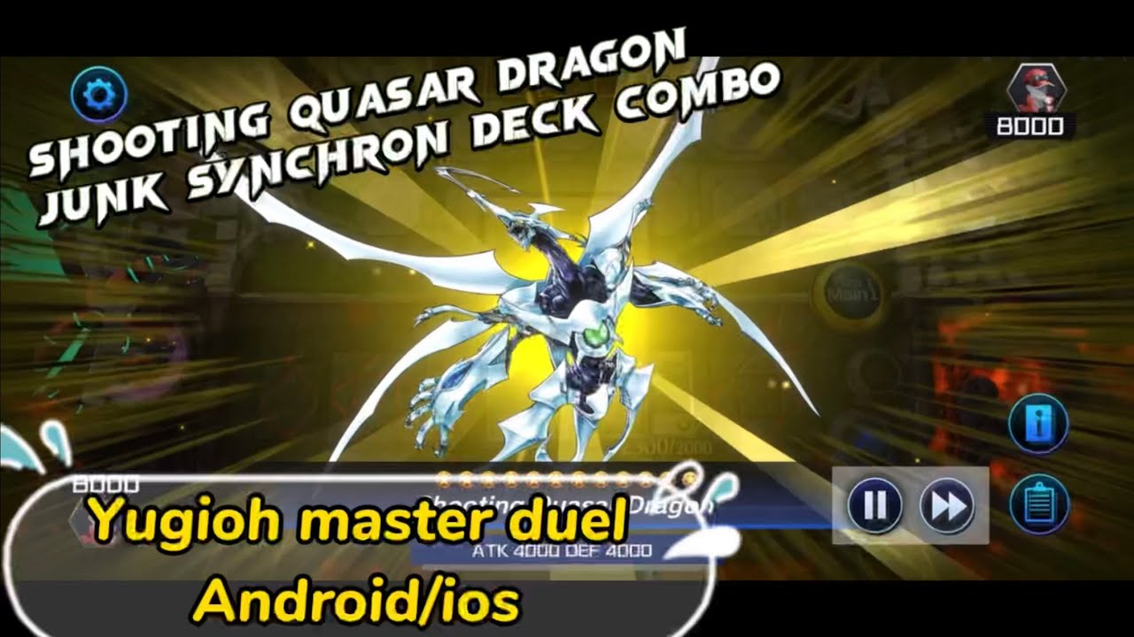 Yugioh master duel Android/ios Shooting Quasar Dragon Junk synchron