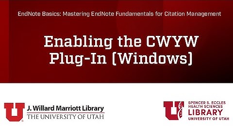 Making Sure Your Cite-While-You-Write (CWYW) Word Plug-in is Visible on Your PC