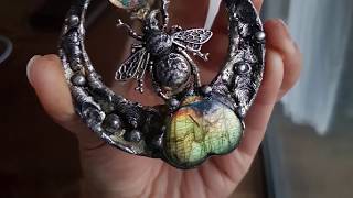 Soft solder Honey Bee Pendant | Molten lava attaching components | Tin jewellery screenshot 2