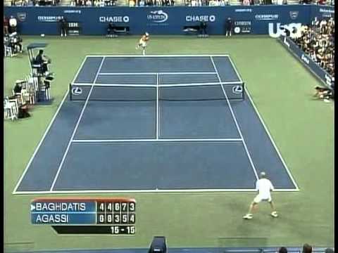 Tennis   Agassi Baghdatis set 5 highlights