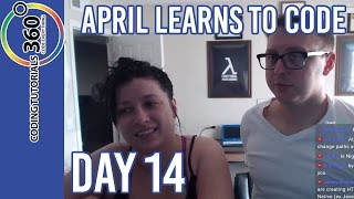Day 14 April Learns to Code Day 14 of 100 Days of Code