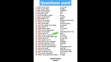 Question Word With Sentence For Speaking English Practice Viral Aleenarais Short 