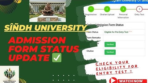 University Of Sindh|Update Admission Form Status|‼️|Check Eligibility For Entry Test 2k24 Batch|‼️✅
