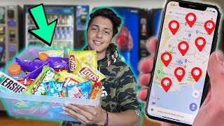 We Went To EVERY Vending MACHINE In Our CITY!! // Food Challenge