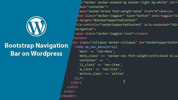 Wordpress Navigation Bar with Custom Classes(Bootstrap Navigation Bar)