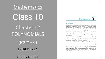 Class 10 Math CBSE | CHAPTER 2 Polynomials | Exercise 2.1 | NCERT | Part 4