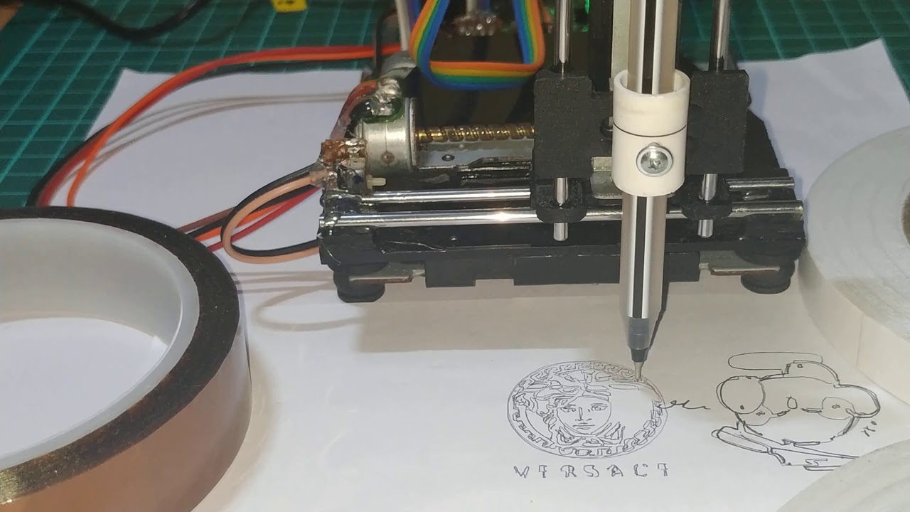 Mini CNC 3 Axis Plotter plot test1 | GRBL - YouTube