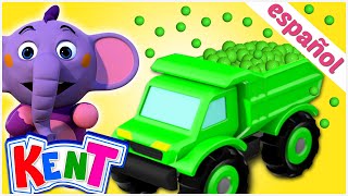 Kent el Elefante | Juega y aprende - Camioncitos de colores cargados de bolitas