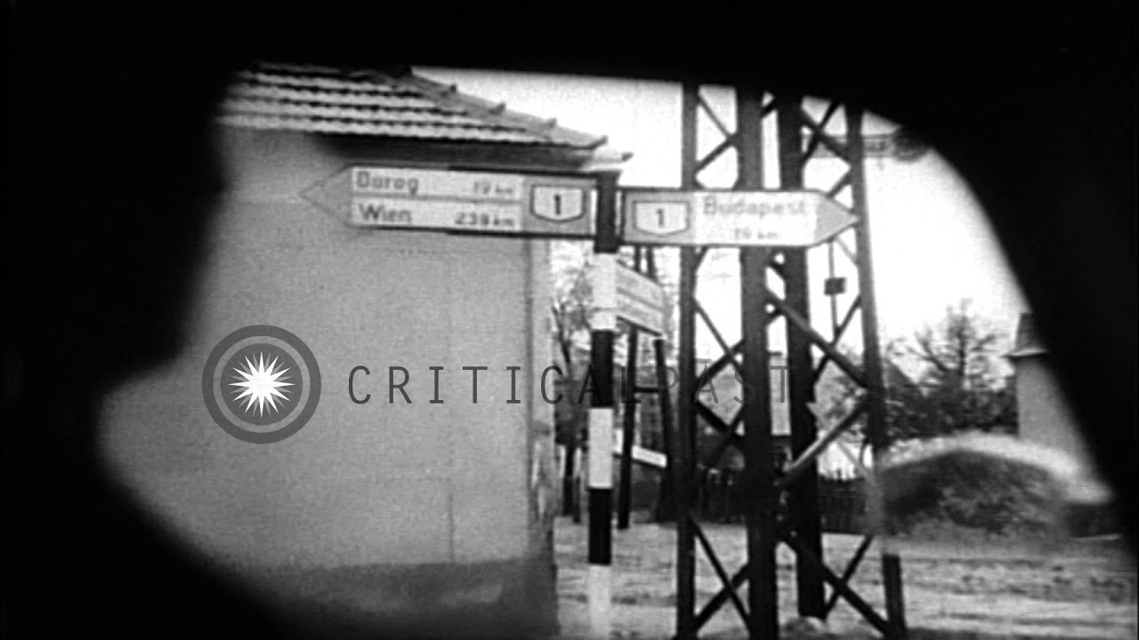 Civilians greet soldiers as Hungary attains its freedom from Russian domination, ...HD Stock Footage