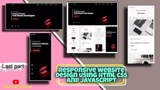 Responsive Personal Portfolio Complete Website using only HTML CSS JavaScript | #Last_Part