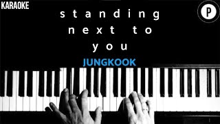 Jungkook - Standing Next to You KARAOKE Slowed Acoustic Piano Instrumental COVER LYRICS