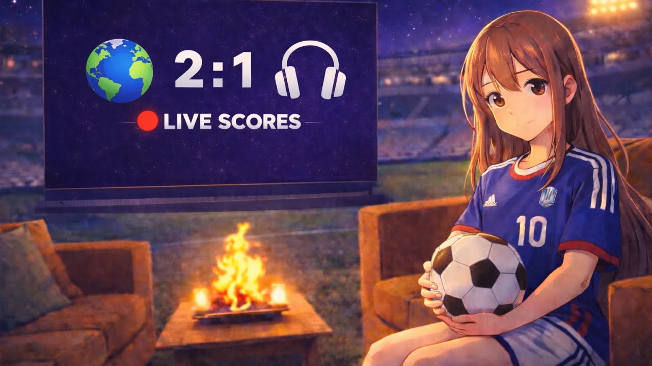 Lofi Football Radio⚽ 24/7 | Cozy Anime Vibes with Live Match Info