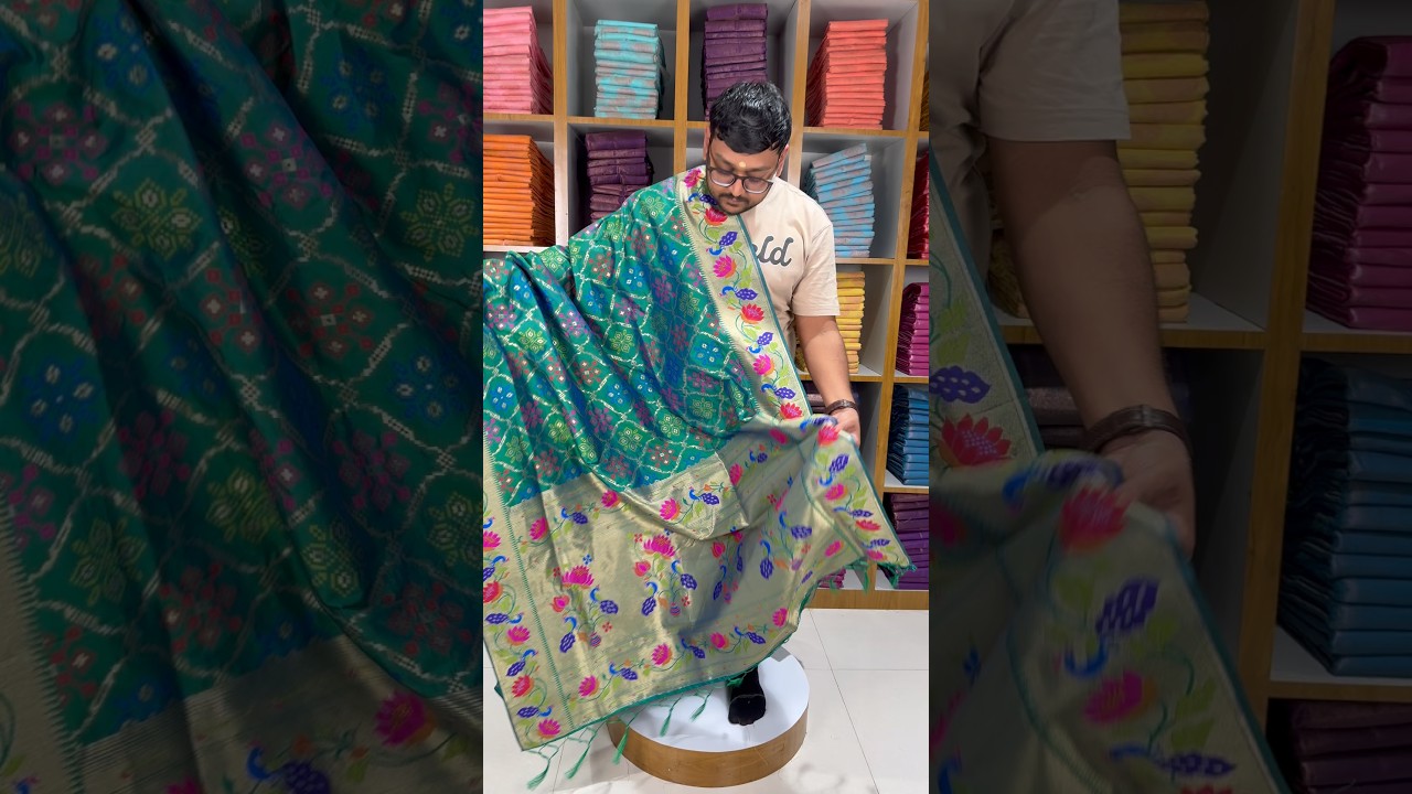 Pure Soft Silk Bandhani Patola Fusion Paithani Saree