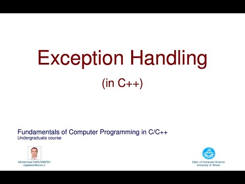 FCP34 - Exceptions Handling in C++ - YouTube