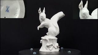 КОЛЛЕКЦИОННАЯ ФАРФОРОВАЯ СТАТУЭТКА БЕЛКА. Мануфактуре Meissen