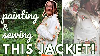 Painting & Sewing My New Favorite Jacket! | You can buy this fabric now too! 🌼