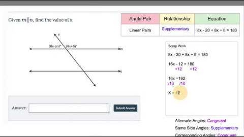 Delta Math: Parallel Lines and Transversals