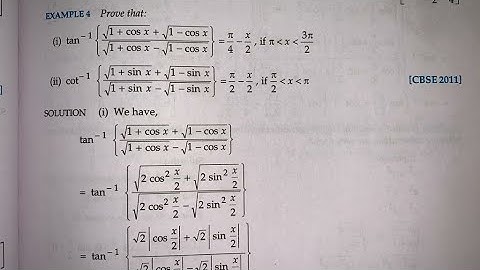 RD SHARMA EX3.7 INVERSE TRIGONOMETRIC  EXAMPLE 2,3,4,5 SOLUTIONS OF CHAPTER 3 CLASS 12